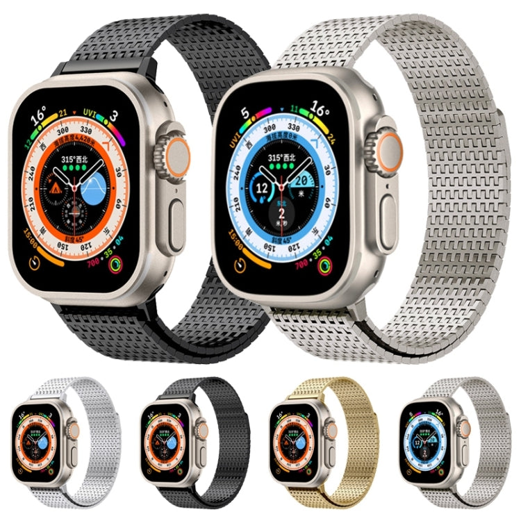 For Apple Watch 38mm Milanese Loop Magnetic Clasp Stainless Steel Watch Band(Gold) - Watch Bands by buy2fix | Online Shopping UK | buy2fix