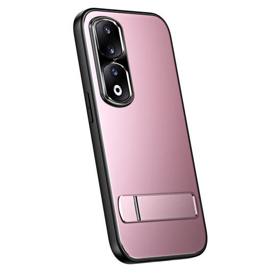 For Honor 90 Pro R-JUST RJ-61 Electroplating Frosted TPU + PC Phone Case with Holder(Pink) - Honor Cases by R-JUST | Online Shopping UK | buy2fix