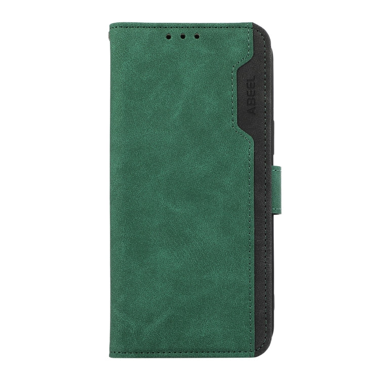 For Samsung Galaxy S23 Ultra 5G ABEEL Color Block Magnetic RFID Leather Phone Case(Green-Black) - Galaxy S23 Ultra 5G Cases by buy2fix | Online Shopping UK | buy2fix