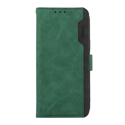 For Samsung Galaxy S23 Ultra 5G ABEEL Color Block Magnetic RFID Leather Phone Case(Green-Black) - Galaxy S23 Ultra 5G Cases by buy2fix | Online Shopping UK | buy2fix