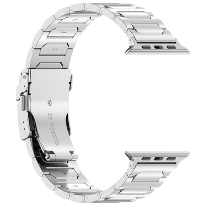 For Apple Watch Series 8 41mm I-Shaped Titanium Metal Watch Band(Silver) - Watch Bands by buy2fix | Online Shopping UK | buy2fix