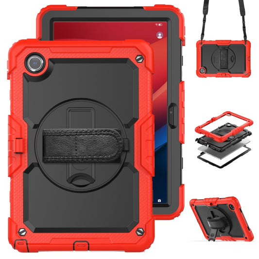 For Lenovo Tab M11 /Xiaoxin Pad 2024 Silicone Hybrid PC Tablet Case with Shoulder Strap(Red) - Lenovo by buy2fix | Online Shopping UK | buy2fix