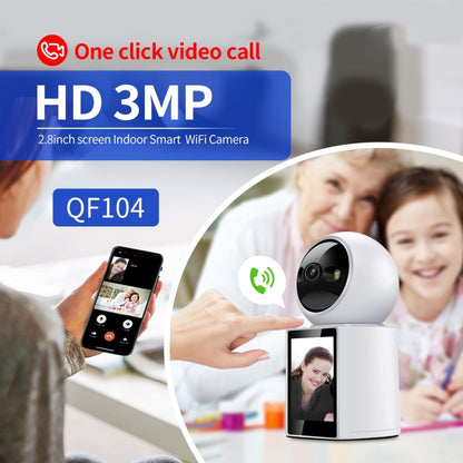 ESCAM QF104 One Click Video Call 3MP Indoor Humanoid Detection Audible Alarm Color Night Version Smart WiFi Camera, UK Plug - Wireless Camera by ESCAM | Online Shopping UK | buy2fix