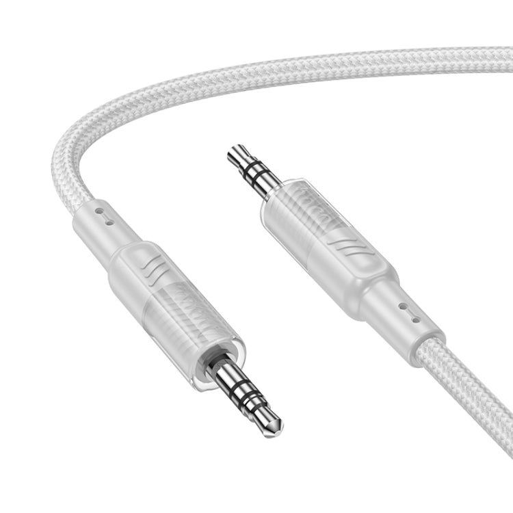hoco UPA27 Crystal Clear AUX 3.5mm to 3.5mm Audio Adapter Cable(Grey) - Video & Audio Cable by hoco | Online Shopping UK | buy2fix