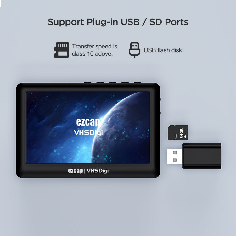 Ezcap 180 VHSDigi 4.3 inch Screen Video Capture Recording Box(Black) - Video Capture Solutions by Ezcap | Online Shopping UK | buy2fix
