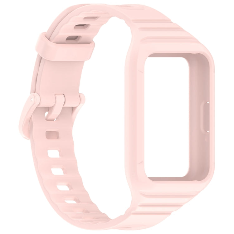 For Samsung Galaxy Fit 3 Solid Color Integrated TPU Watch Band(Light Pink) - Watch Bands by buy2fix | Online Shopping UK | buy2fix