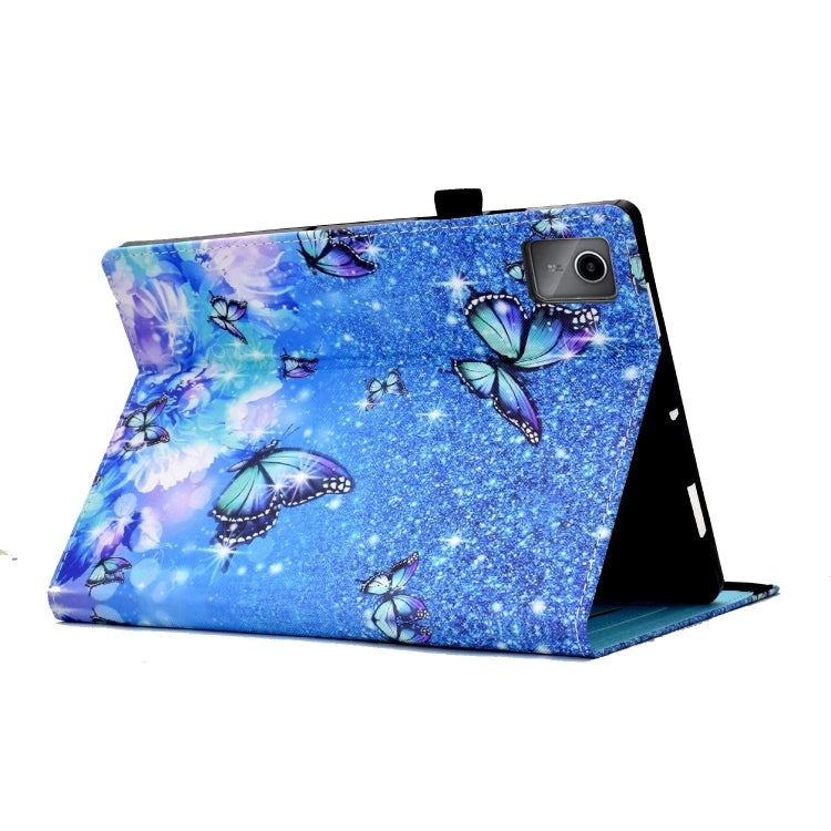 For Lenovo Tab M11 / Xiaoxin Pad 11 2024 Colored Drawing Stitching Elastic Band Leather Smart Tablet Case(Butterfly) - Lenovo by buy2fix | Online Shopping UK | buy2fix