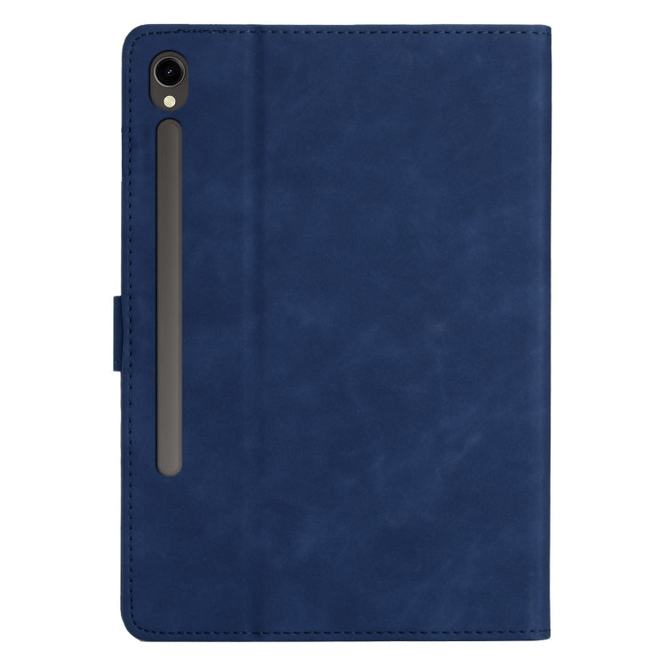 For Samsung Galaxy Tab S9 X710/X716B/X718U Coconut Tree Embossed Smart Leather Tablet Case(Blue) - Galaxy Tab S9 Cases by buy2fix | Online Shopping UK | buy2fix