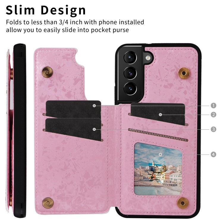 For Samsung Galaxy S21+ 5G Printed Double Buckle RFID Anti-theft Phone Case(Dried Flower World) - Galaxy S21+ 5G Cases by buy2fix | Online Shopping UK | buy2fix