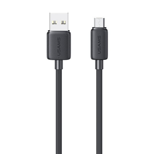 USAMS US-SJ690 USB to Micro USB 2A Striped Fast Charge Data Cable, Length:1m(Black) - Micro USB Cable by USAMS | Online Shopping UK | buy2fix