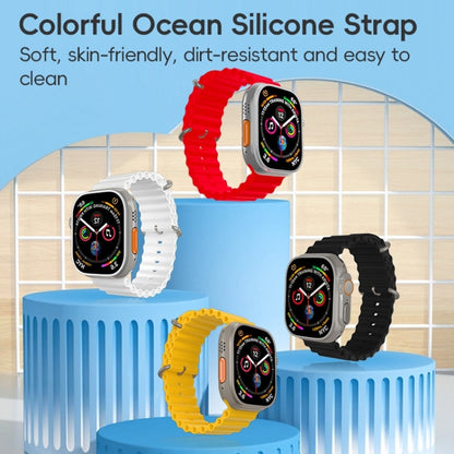 For Apple Watch 42mm ZGA Ocean Silicone Watch Band(Yellow) - Watch Bands by ZGA | Online Shopping UK | buy2fix