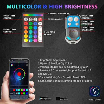 8 in 1 G6 RGB Colorful Car Chassis Light LED Music Atmosphere Light With Dual Control Remote Control - Atmosphere lights by buy2fix | Online Shopping UK | buy2fix