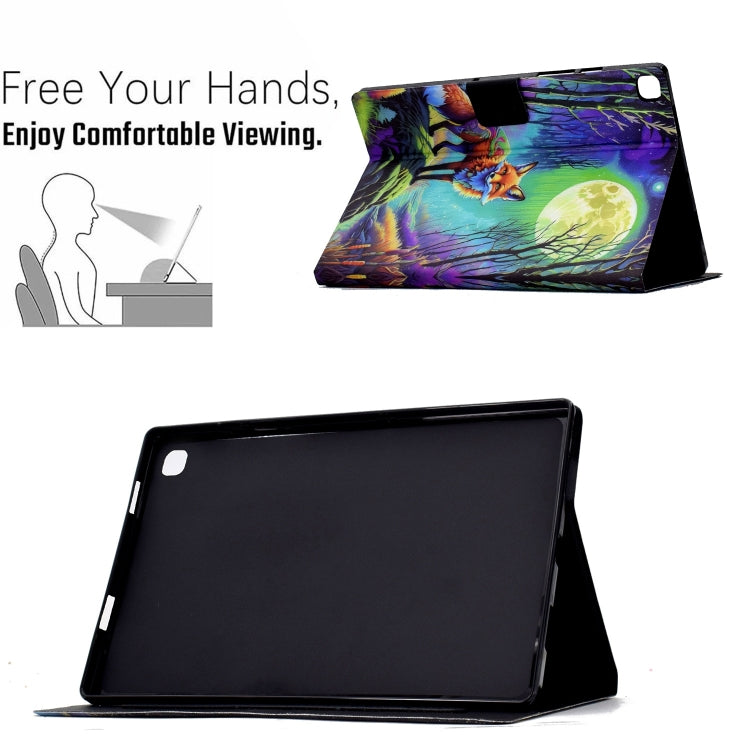 For Samsung Galaxy Tab S6 Lite 2024/2022 Voltage Painted Smart Leather Tablet Case(Moonlight Fox) - Tab S6 Lite P610 / P615 by buy2fix | Online Shopping UK | buy2fix