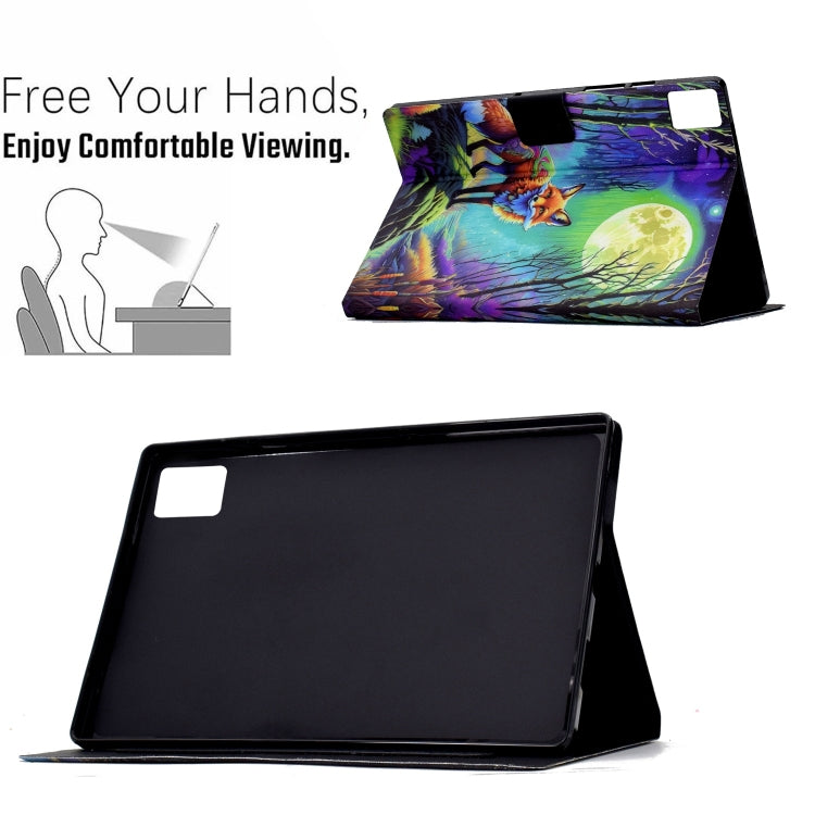 For Lenovo Tab M11/ Xiaoxin Pad 11 2024 Voltage Painted Smart Leather Tablet Case(Moonlight Fox) - Lenovo by buy2fix | Online Shopping UK | buy2fix