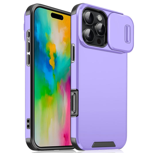 For iPhone 16 Pro Sliding Camshield TPU + PC Phone Case(Purple) - iPhone 16 Pro Cases by buy2fix | Online Shopping UK | buy2fix