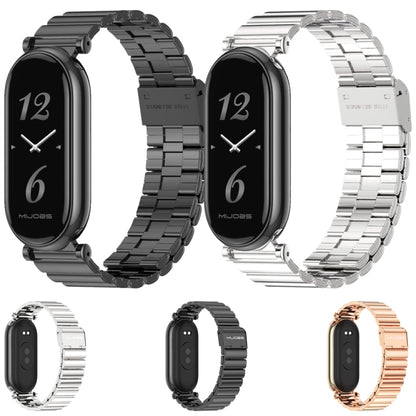 For Xiaomi Mi Band 8 Mijobs GT4 Bamboo Buckle Metal Watch Band(Rose Gold) - Watch Bands by MIJOBS | Online Shopping UK | buy2fix