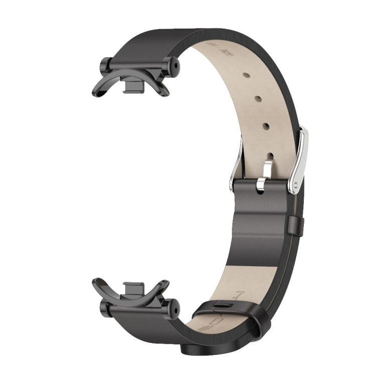 For Xiaomi Mi Band 8 / 9 / 9 NFC Mijobs GT4 First Layer Cowhide Watch Band(Black) - Watch Bands by MIJOBS | Online Shopping UK | buy2fix