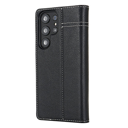 For Samsung Galaxy S24 Ultra 5G GEBEI Top-grain Horizontal Flip Leather Phone Case(Black) - Galaxy S24 Ultra 5G Cases by GEBEI | Online Shopping UK | buy2fix