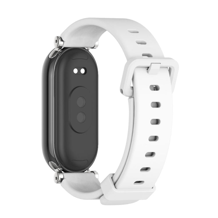 For Xiaomi Mi Band 8 / 9 / 9 NFC Mijobs GT4 Silicone Breathable Watch Band(White Silver) - Watch Bands by MIJOBS | Online Shopping UK | buy2fix