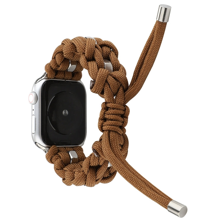 For Apple Watch Ultra 2 49mm Screw Nut Braided Paracord Watch Band(Coffee) - Watch Bands by buy2fix | Online Shopping UK | buy2fix