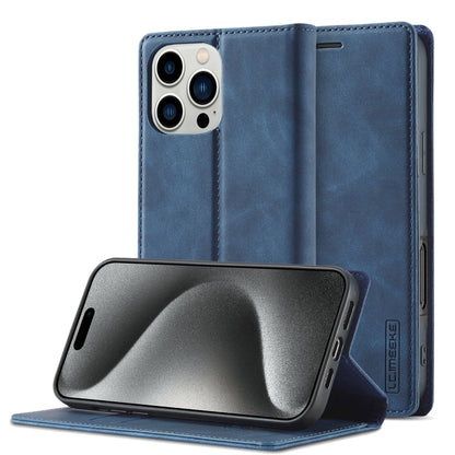 For iPhone 16 Pro LC.IMEEKE Strong Magnetism Microfiber Leather Phone Case(Blue) - iPhone 16 Pro Cases by LC.IMEEKE | Online Shopping UK | buy2fix