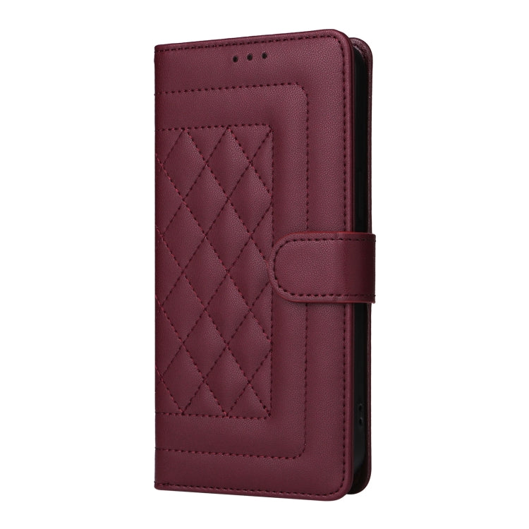 For Google Pixel 9 Pro Diamond Lattice Leather Flip Phone Case(Wine Red) - Google Cases by buy2fix | Online Shopping UK | buy2fix