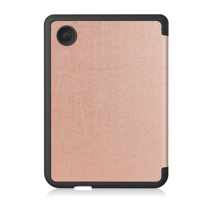 For KOBO Clara Colour 2024 / BW Solid Color Voltage Caster TPU Leather Smart Tablet Case(Rose Gold) - Others by buy2fix | Online Shopping UK | buy2fix