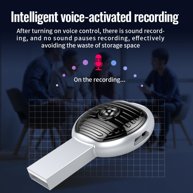 JNN S13 Zinc Alloy U-disk Voice Recorder, Memory:32GB(Silver) - U-Disk Recorder by JNN | Online Shopping UK | buy2fix