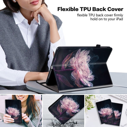 For Lenovo Tab M11/ Xiaoxin Pad 11 2024 Crystal Texture Painted Leather Tablet Case(Purple Peony) - Lenovo by buy2fix | Online Shopping UK | buy2fix