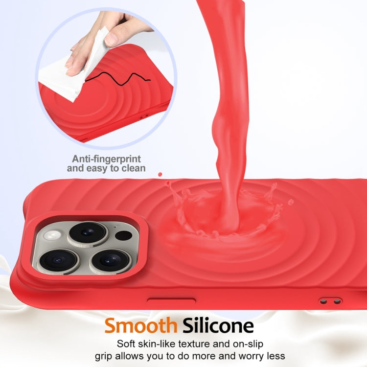 For iPhone 12 Pro Max Wave Texture MagSafe Magnetic Liquid Silicone Phone Case(Red) - iPhone 12 Pro Max Cases by buy2fix | Online Shopping UK | buy2fix