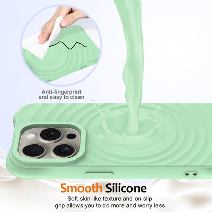 For iPhone 16 Pro Max Wave Texture MagSafe Magnetic Liquid Silicone Phone Case(Green) - iPhone 16 Pro Max Cases by buy2fix | Online Shopping UK | buy2fix