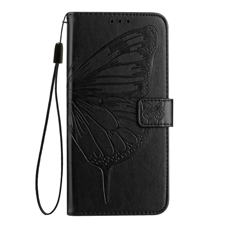 For Realme 12+ Global/Narzo 70 Pro India Embossed Butterfly Leather Phone Case(Black) - Realme Cases by buy2fix | Online Shopping UK | buy2fix