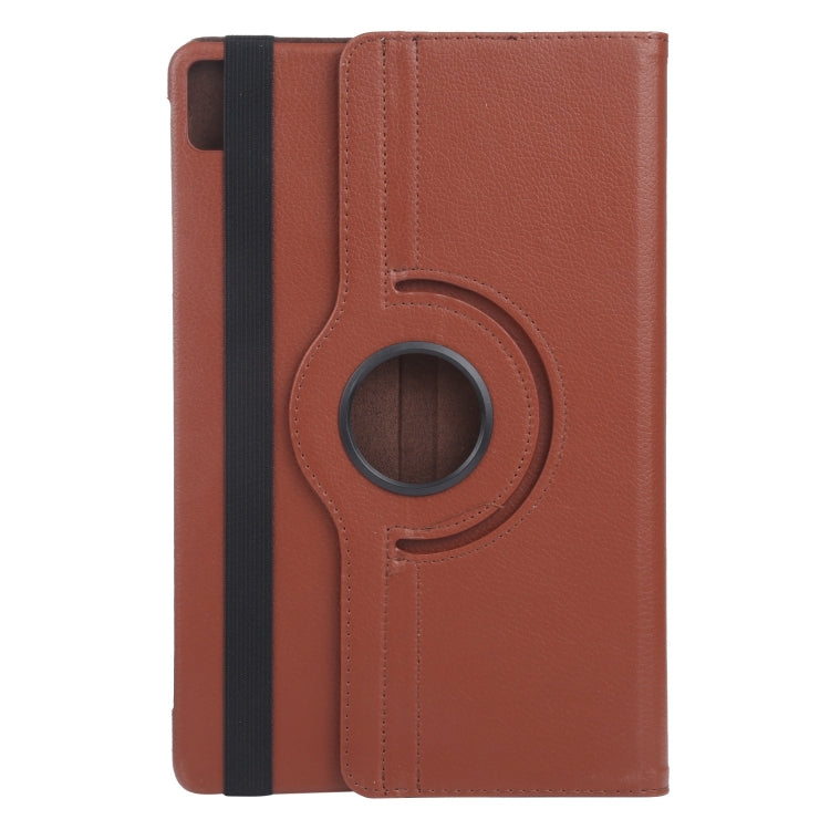 For iPad Air 11 2024 360 Degree Rotation Litchi Texture Leather Tablet Case with Holder(Brown) - iPad Air 11 2024 Cases by buy2fix | Online Shopping UK | buy2fix