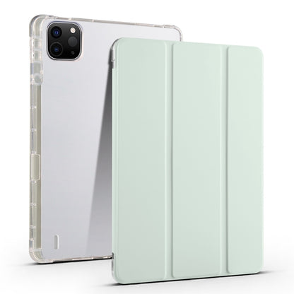 For iPad Air 11 2024 3-fold Clear TPU Smart Leather Tablet Case with Pen Slot(Light Green) - iPad Air 11 2024 Cases by buy2fix | Online Shopping UK | buy2fix