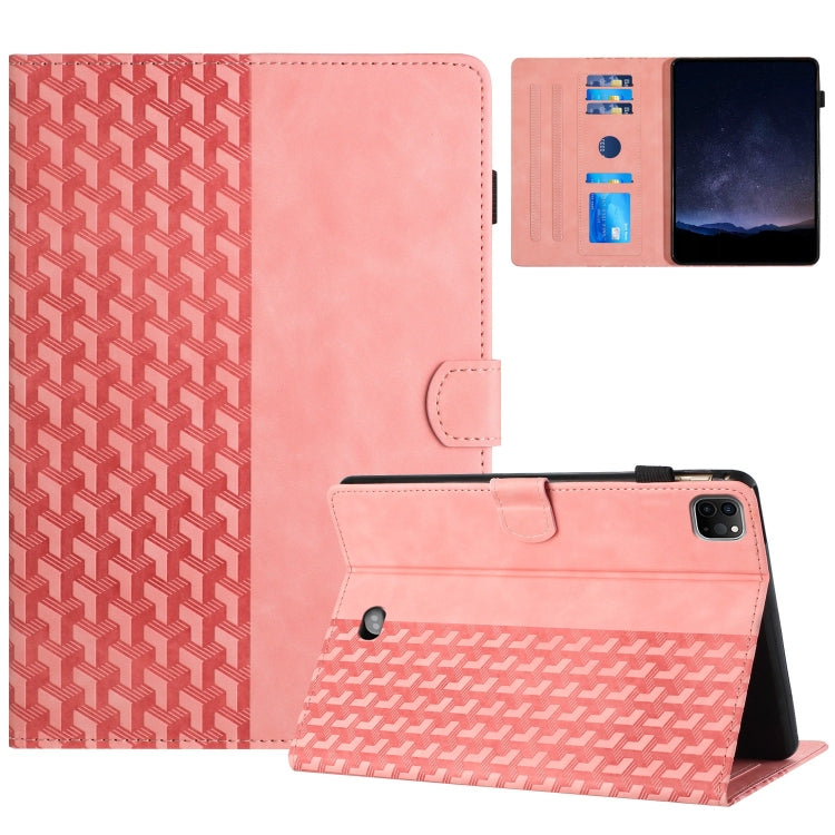 For iPad Pro 11 2024 Building Blocks Embossed Leather Smart Tablet Case(Pink) - iPad Pro 11 2024 Cases by buy2fix | Online Shopping UK | buy2fix