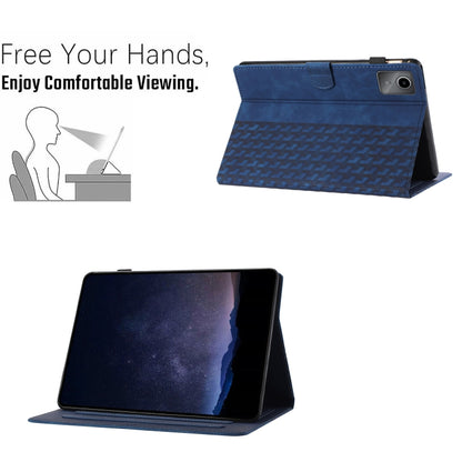 For Lenovo Tab M11/Xiaoxin Pad 11 2024 Building Blocks Embossed Leather Smart Tablet Case(Blue) - Lenovo by buy2fix | Online Shopping UK | buy2fix