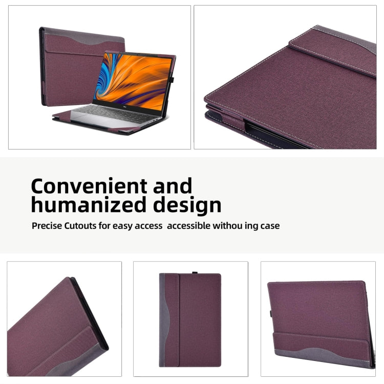 For HP Envy Laptop 14 inch 14t-eb / 14-eb Leather Laptop Shockproof Protective Case(Wine Red) - 14.1 inch by buy2fix | Online Shopping UK | buy2fix