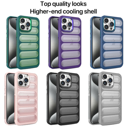 For iPhone 15 Cooling Armor Translucent Mesh Breathable Phone Case(Green) - iPhone 15 Cases by buy2fix | Online Shopping UK | buy2fix