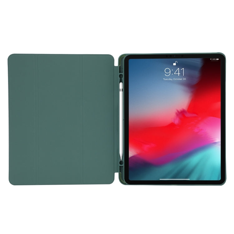 For iPad Pro 13 2024 Skin Feel Tri-fold Leather Tablet Case with Pen Slot(Dark Blue) - iPad Pro 13 2024 Cases by buy2fix | Online Shopping UK | buy2fix