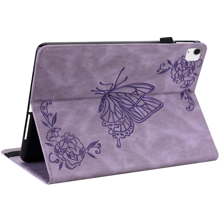 For iPad Air 11 2024 Butterfly Flower Embossed Leather Tablet Case(Purple) - iPad Air 11 2024 Cases by buy2fix | Online Shopping UK | buy2fix