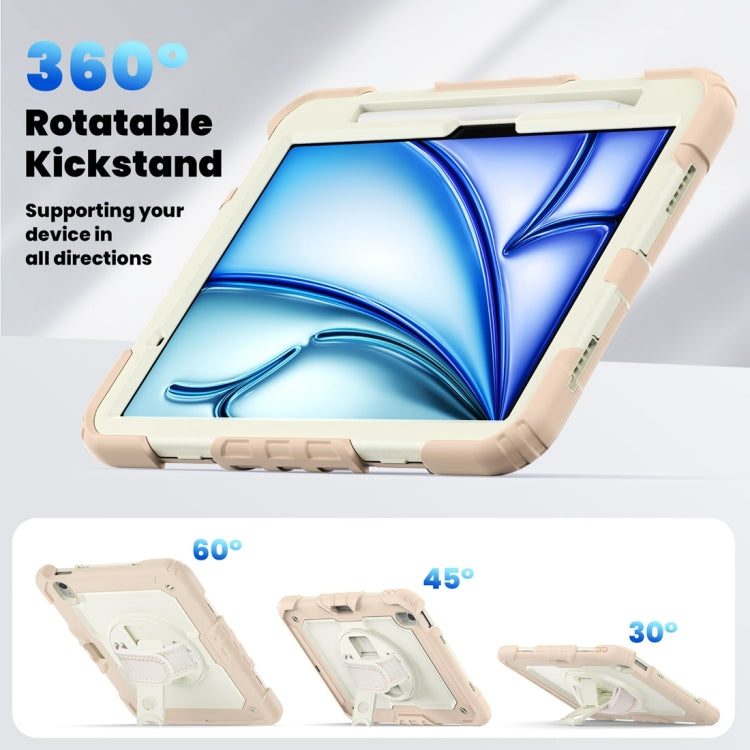 For iPad Air 11 2024 / Air 11 2025 Silicone Hybrid PC Tablet Protective Case(Cream+Rose Gold) - iPad Air 11 2025 / 2024 Cases by buy2fix | Online Shopping UK | buy2fix