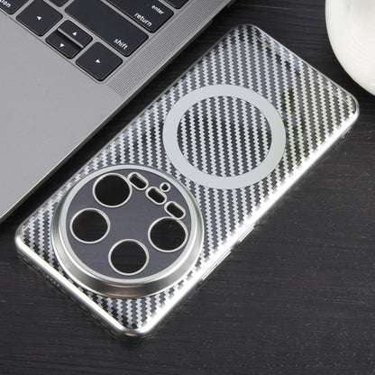 For Xiaomi 14 Ultra 6D Plated Carbon Fiber Clear Magsafe PC Phone Case(Starlight Silver) - 14 Ultra Cases by buy2fix | Online Shopping UK | buy2fix