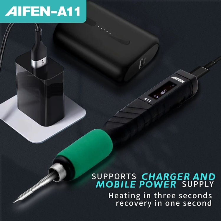 Aifen A11 Portable USB Charging Soldering Station with C210 Handle, EU Plug - Soldering Iron Set by buy2fix | Online Shopping UK | buy2fix