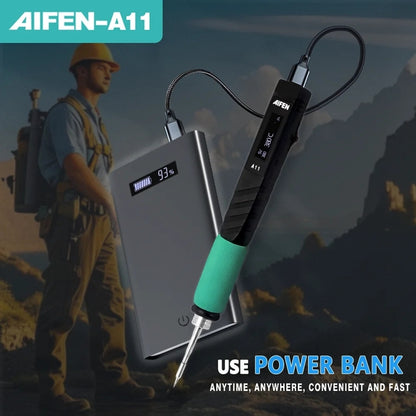 Aifen A11 Portable USB Charging Soldering Station with C210 Handle, EU Plug - Soldering Iron Set by buy2fix | Online Shopping UK | buy2fix