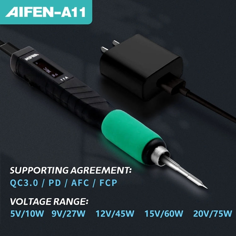 Aifen A11 Portable USB Charging Soldering Station with C210 Handle, EU Plug - Soldering Iron Set by buy2fix | Online Shopping UK | buy2fix