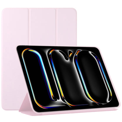 For iPad Pro 11 2024 Double-sided Clip Non-buckle Magnetic PU Smart Tablet Case(Pink) - iPad Pro 11 2024 Cases by buy2fix | Online Shopping UK | buy2fix