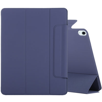 For iPad Air 11 2024 Double-sided Clip Fixed Buckle Magnetic PU Leather Smart Tablet Case(Dark Blue) - iPad Air 11 2024 Cases by buy2fix | Online Shopping UK | buy2fix