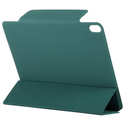 For iPad Air 13 2024 Double-sided Clip Fixed Buckle Magnetic PU Leather Smart Tablet Case(Dark Green) - iPad Air 13 2024 Cases by buy2fix | Online Shopping UK | buy2fix