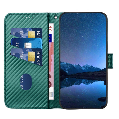 For Xiaomi Redmi K70 / K70 Pro YX0070 Carbon Fiber Buckle Leather Phone Case with Lanyard(Dark Green) - K70 Cases by buy2fix | Online Shopping UK | buy2fix