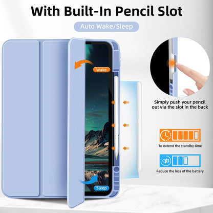 For iPad Pro 11 2024 3-fold TPU Smart Leather Tablet Case with Pen Slot(Ice Blue) - iPad Pro 11 2024 Cases by buy2fix | Online Shopping UK | buy2fix